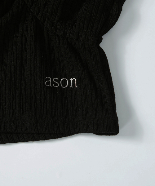 SOFT SHIRRING TEE / BLACK