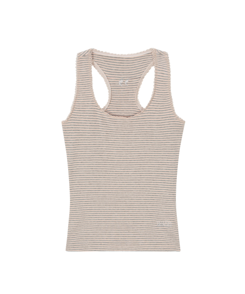 RIPPLE STRIPE SLEEVELESS / PINK