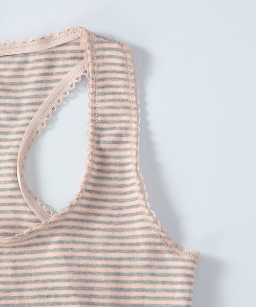 RIPPLE STRIPE SLEEVELESS / PINK