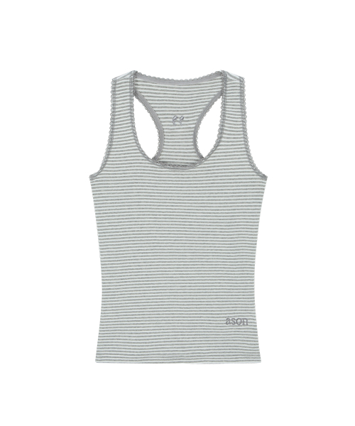 RIPPLE STRIPE SLEEVELESS / GRAY