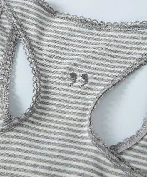 RIPPLE STRIPE SLEEVELESS / GRAY