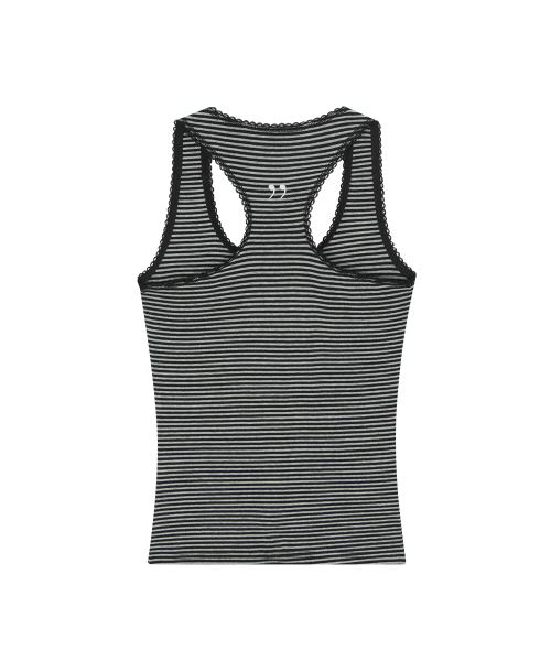 RIPPLE STRIPE SLEEVELESS / BLACK