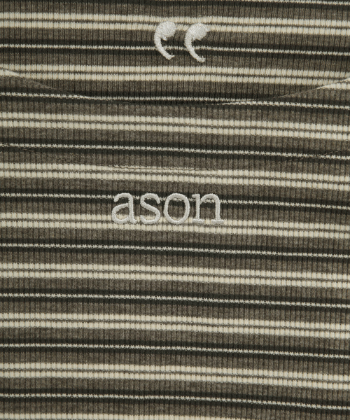 RAIL STRIPE TEE / BROWN