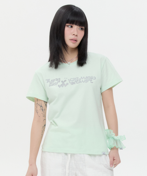 Vivid Twirl Glitter Top [Lime]