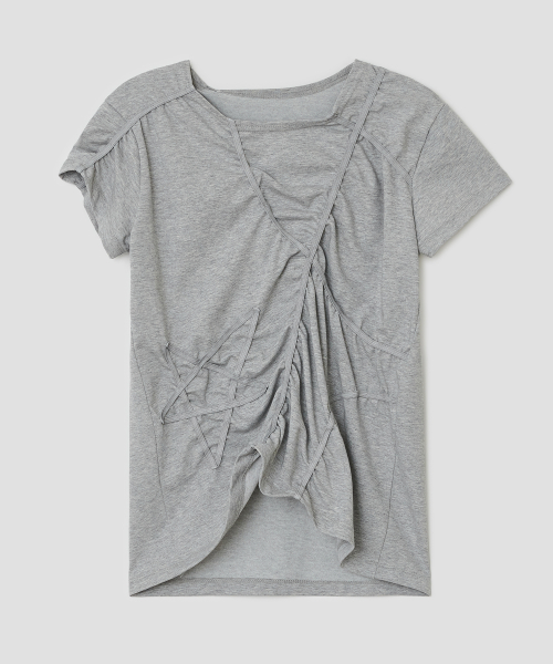 Star Shirred Jersey Top [Gray]