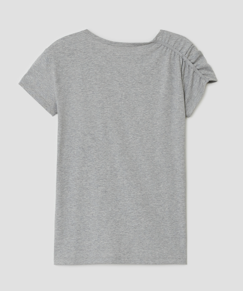 Star Shirred Jersey Top [Gray]