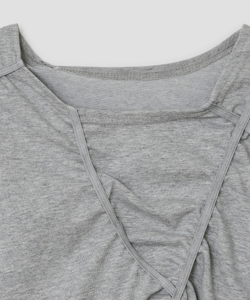 Star Shirred Jersey Top [Gray]