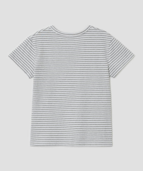 Cry Eyes Stripe Short Sleeve Top [Gray]