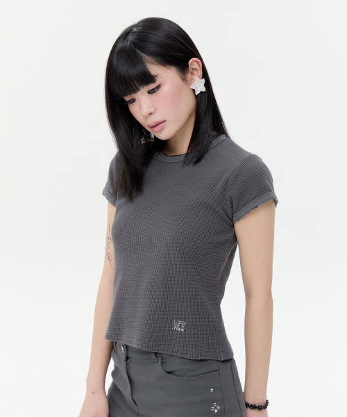 Rough Texture Top [Charcoal]