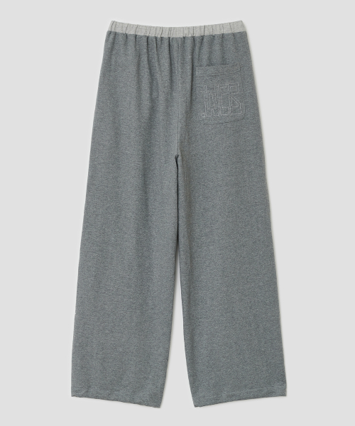 Lace Trim Hotfix SweatPants [Gray]