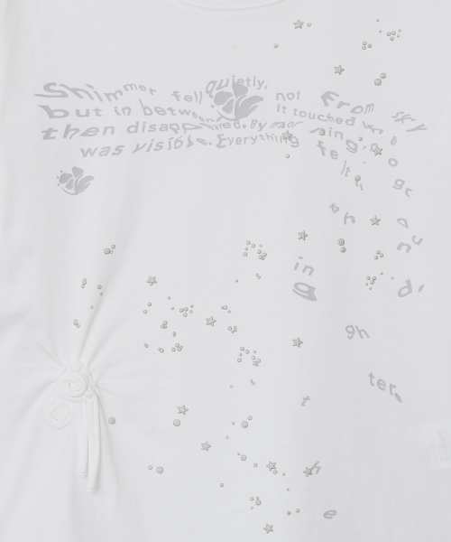 Glittered Spiral Ruched Top [White]