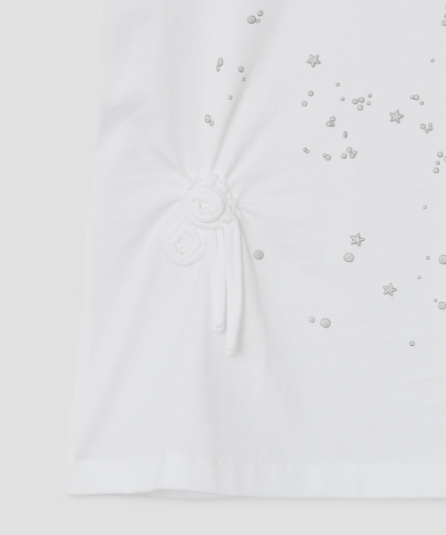 Glittered Spiral Ruched Top [White]