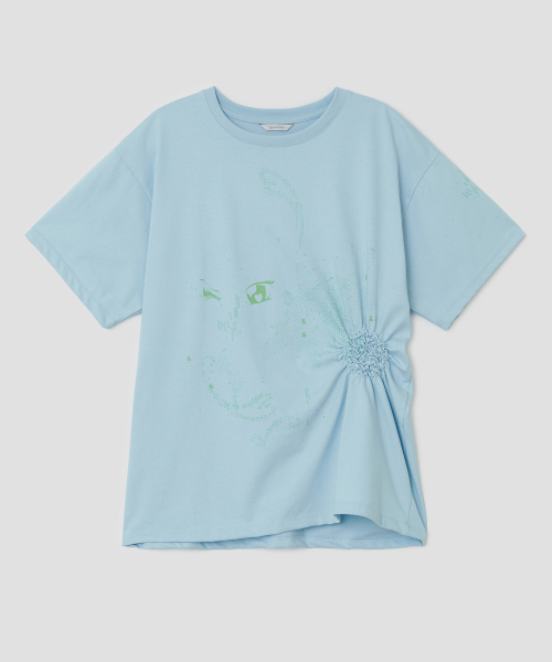 Scattered Ruched Top [Blue]