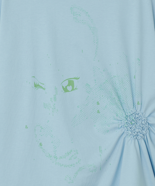 Scattered Ruched Top [Blue]