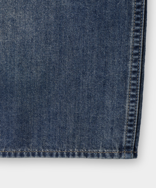 BIO WASHING CROP DENIM SHORT SLEEVE SHIRT_2 COLOR