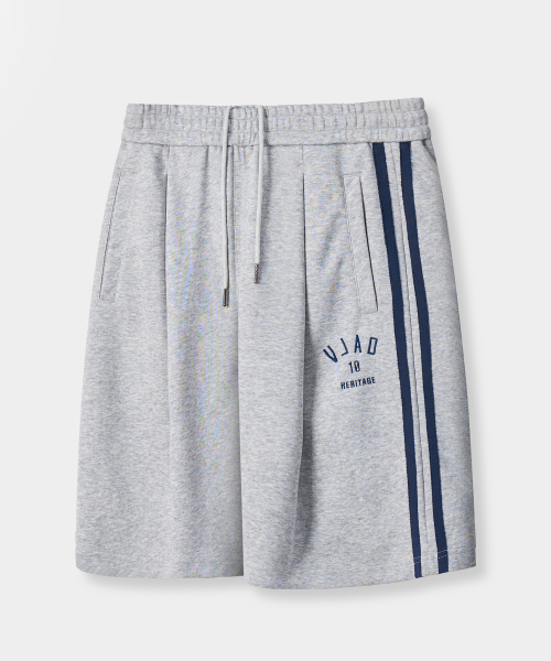 VLAD ONE-TUCK CURVED TRACK SWEAT PANTS_HALF BERMUDA 2 COLOR
