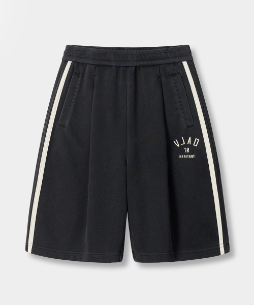 VLAD ONE-TUCK CURVED TRACK SWEAT PANTS_HALF BERMUDA 2 COLOR