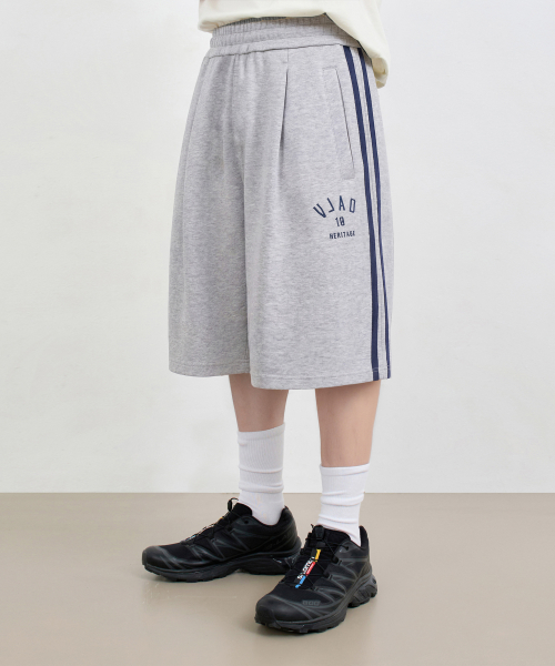 VLAD ONE-TUCK CURVED TRACK SWEAT PANTS_HALF BERMUDA 2 COLOR