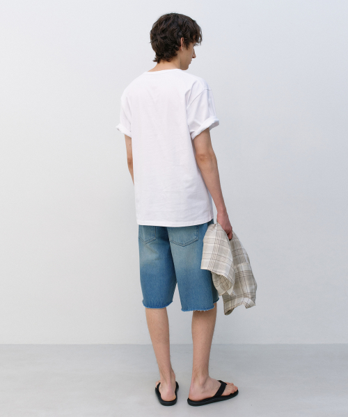 Distressed Denim Shorts BLUE