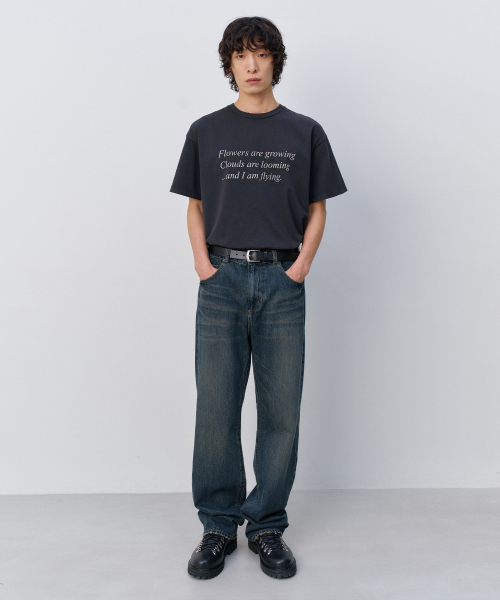 Lettering Graphic T-Shirt VINTAGE BLACK