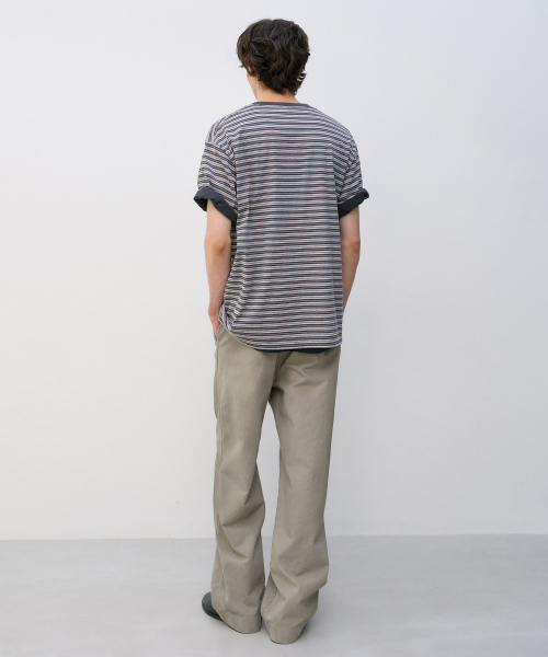 Stripe Pocket T-Shirt MELANGE GREY