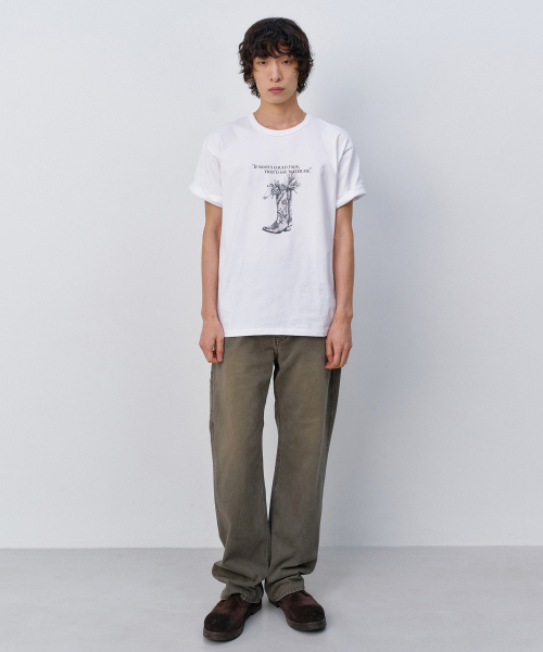 Western Boots Graphic T-Shirt WHITE