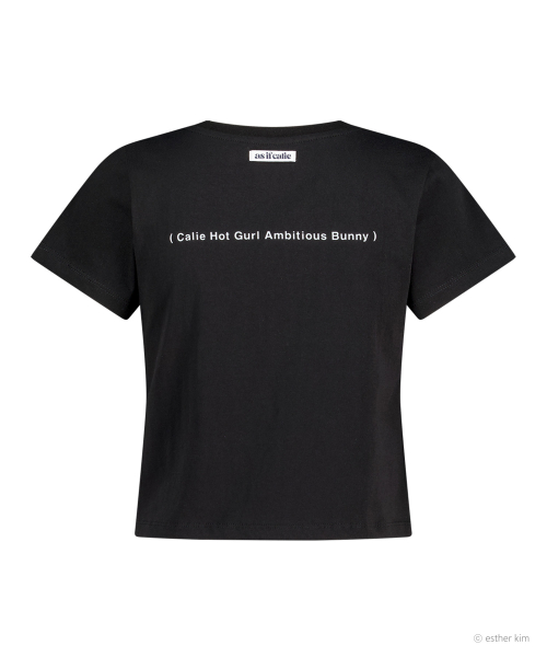 ESTHER BUNNY X AS IF CALIE BUNNY GURLS T-SHIRT BLACK