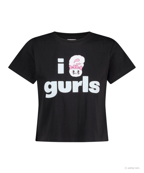 ESTHER BUNNY X AS IF CALIE BUNNY GURLS T-SHIRT BLACK