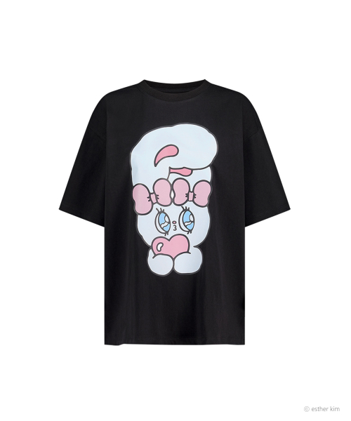 ESTHER BUNNY X AS IF CALIE BUNNY GRAPHIC OVERSIZED T-SHIRT BLACK