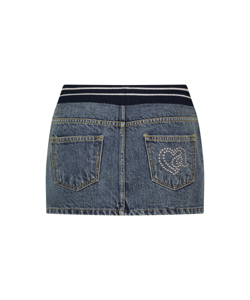 Y2K LOW-RISE DENIM MINI SKIRT BLUE
