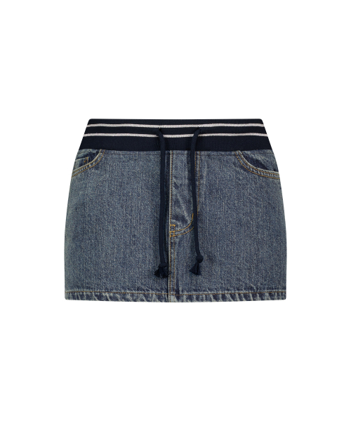 Y2K LOW-RISE DENIM MINI SKIRT BLUE