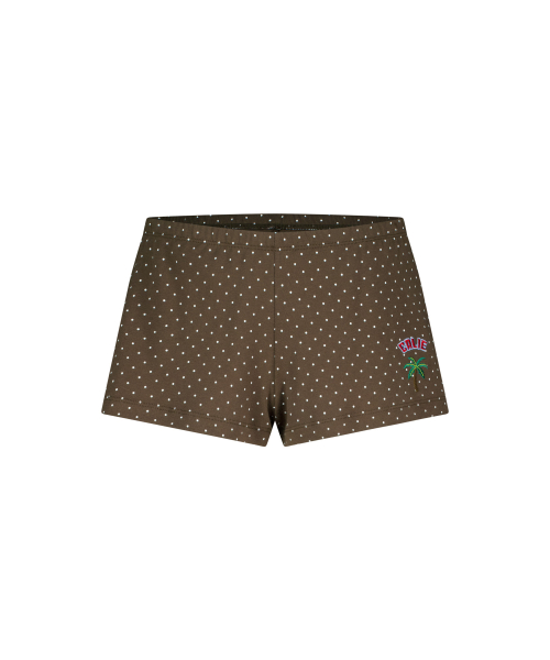 ALOHA DOT LOW-RISE SHORTS BROWN