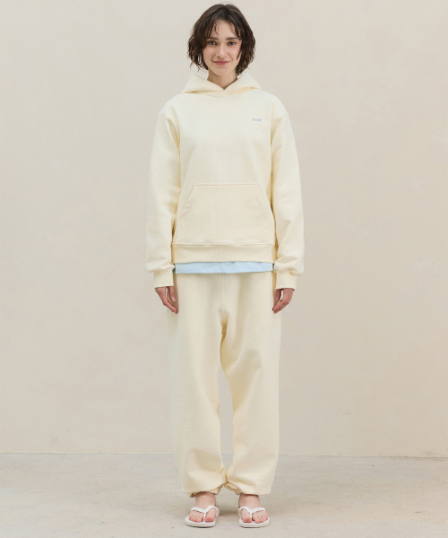 Basic Logo Hoodie / Light Yellow