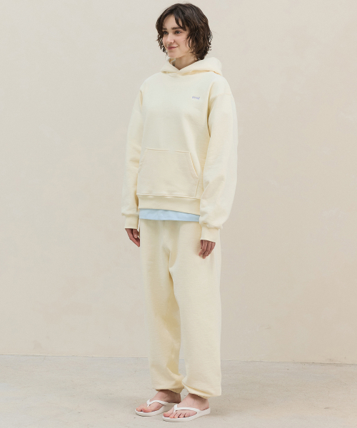 Basic Logo Hoodie / Light Yellow