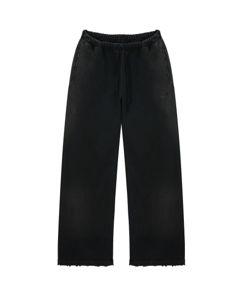 VTG WASHED STRAIGHT SWEAT PANTS / BLACK