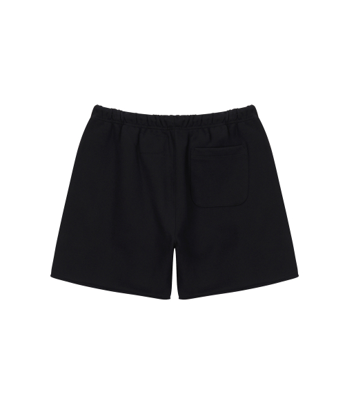 BASIC LOGO SHORT SWEAT PANTS / BLACK