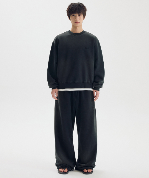ME WASHED OVERLAY SWEATSHIRT / BLACK