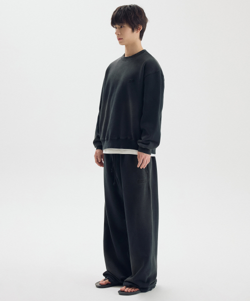 ME WASHED OVERLAY SWEATSHIRT / BLACK