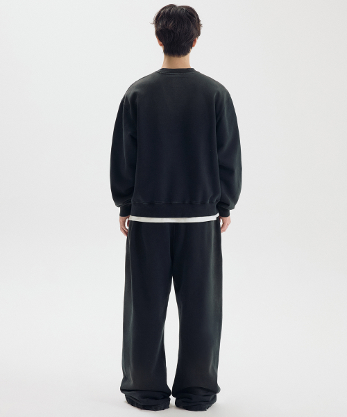 ME WASHED OVERLAY SWEATSHIRT / BLACK