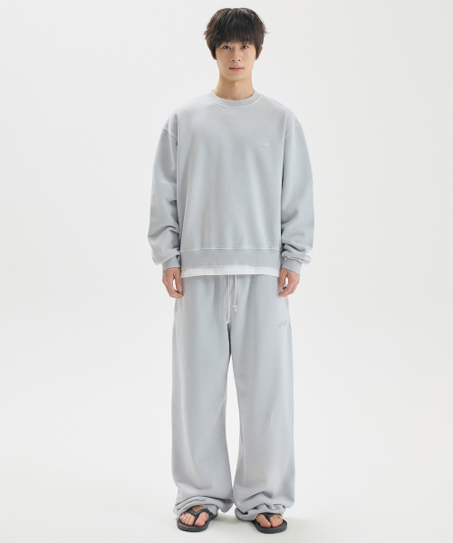ME WASHED OVERLAY SWEATSHIRT / LIGHT GRAY