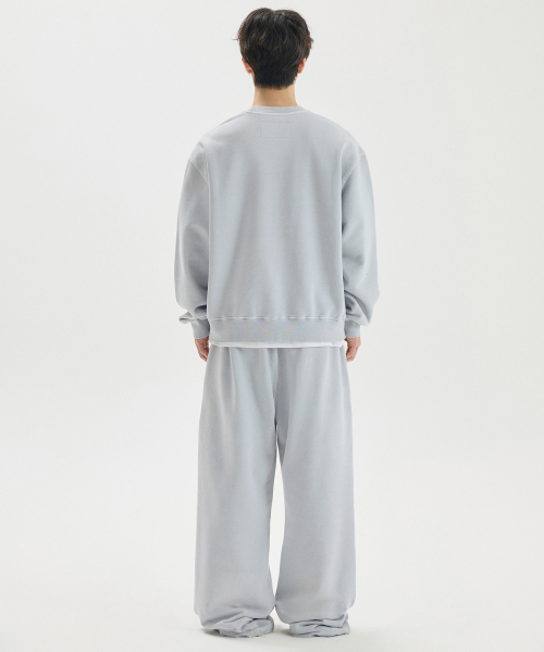 ME WASHED OVERLAY SWEATSHIRT / LIGHT GRAY
