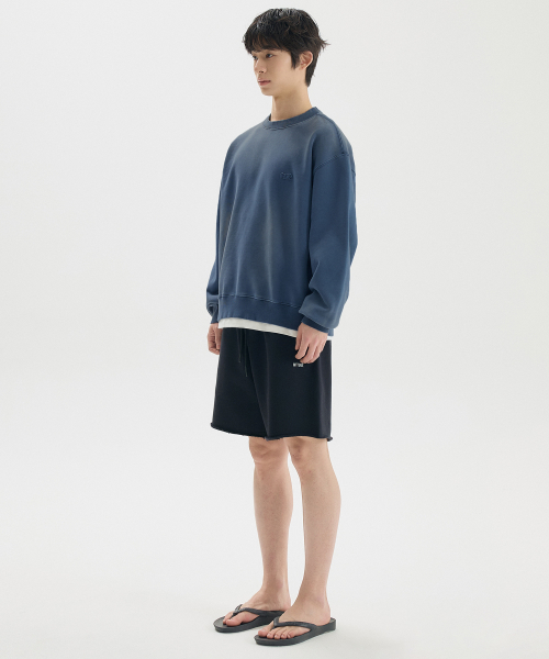 ME WASHED OVERLAY SWEATSHIRT / NAVY