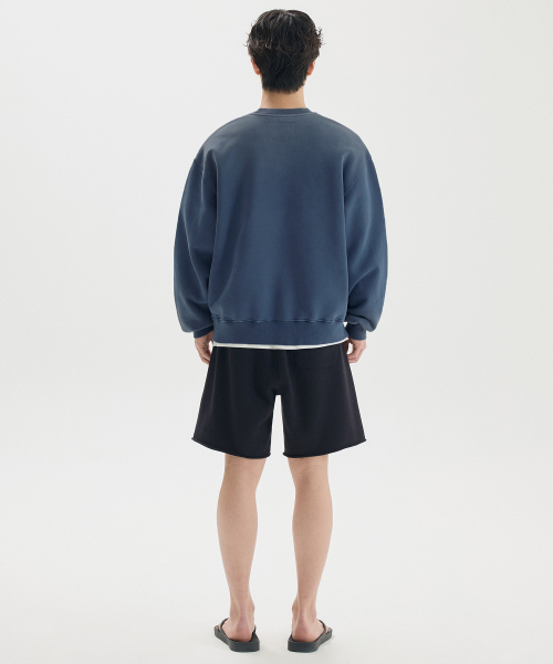ME WASHED OVERLAY SWEATSHIRT / NAVY