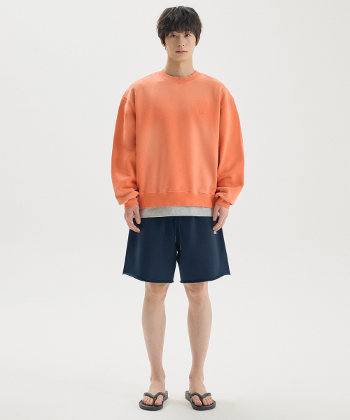 ME WASHED OVERLAY SWEATSHIRT / ORANGE