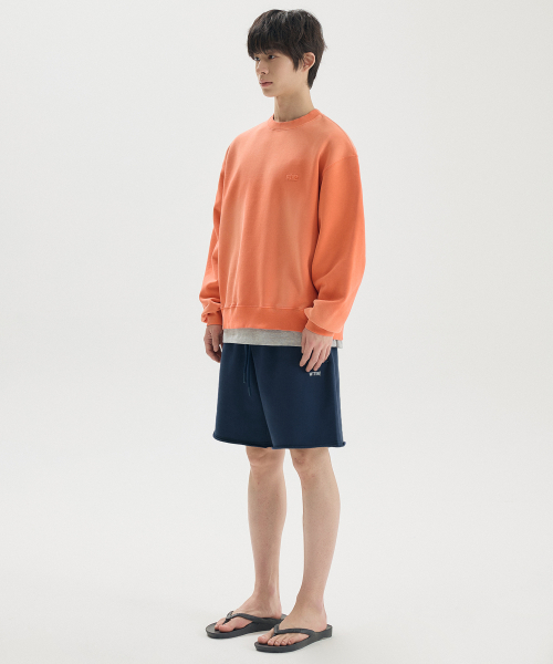 ME WASHED OVERLAY SWEATSHIRT / ORANGE