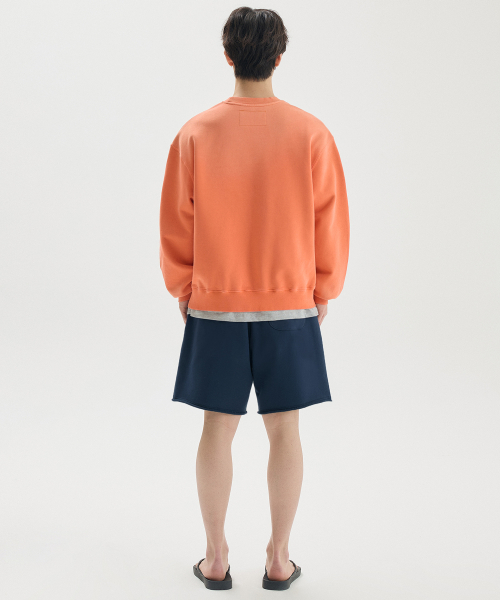 ME WASHED OVERLAY SWEATSHIRT / ORANGE