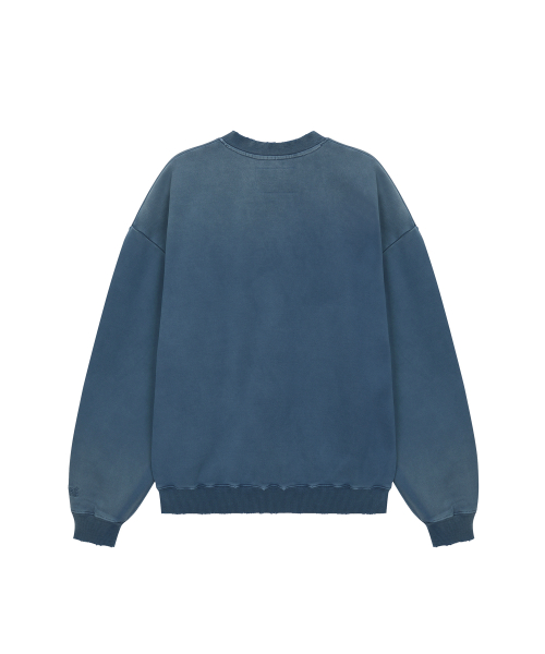 VTG WASHED HALF ZIP SWEATSHIRT / NAVY