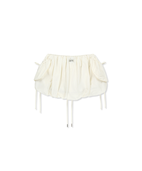 STRAP DETAIL BALLON SKIRT IN IVORY