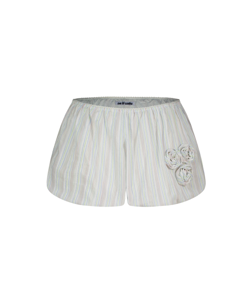 STRIPE CORSAGE BALLOON SHORTS SKYBLUE