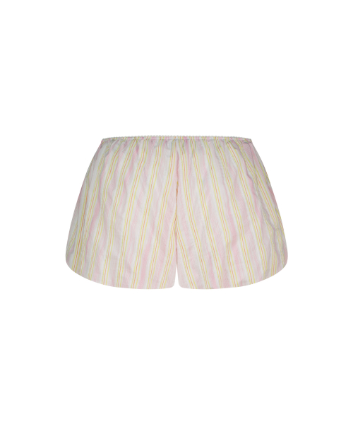 STRIPE CORSAGE BALLOON SHORTS PINK
